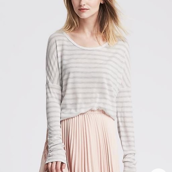 NWOT Banana Republic Soft Jersey High-Low Curved Hem Tee Emerald XS - Picture 10 of 11